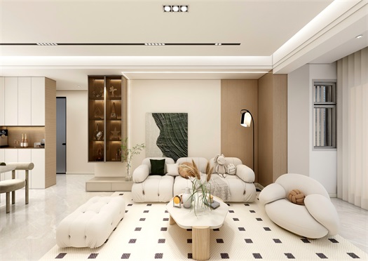 中?！ぞ砰?135平米現(xiàn)代奶油風(fēng)效果圖